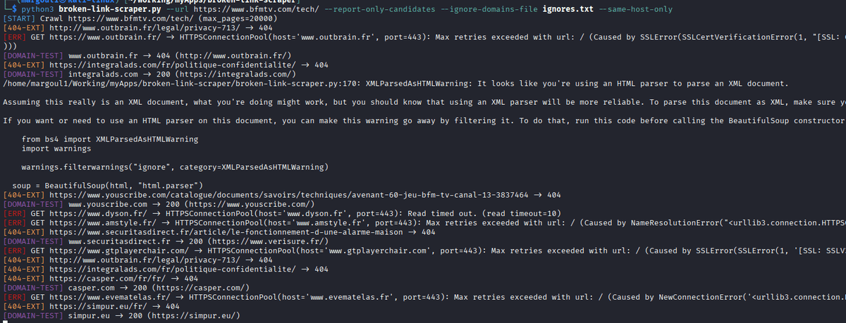 Broken Link Scraper